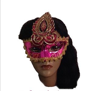 New Mardi Gras Masquerade Mask (Fuchsia)